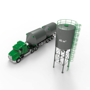 Силос 40 м3 (52 тонны) с конусным дном